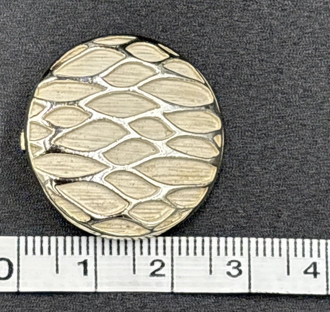 Vintage MARBOUX Clip-On Earrings – Silver-Tone Textured Round Statement