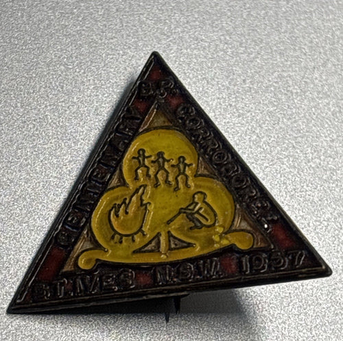 1957 Rover Scouts Corroboree Enamel Badge A.J. Parkes NSW
