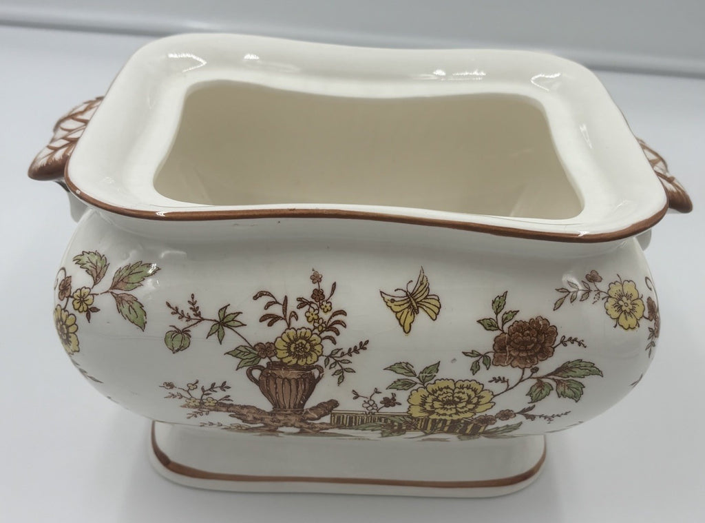 Vintage Soup Tureen Set Floral Transferware Lid Tray Ladle Ceramic
