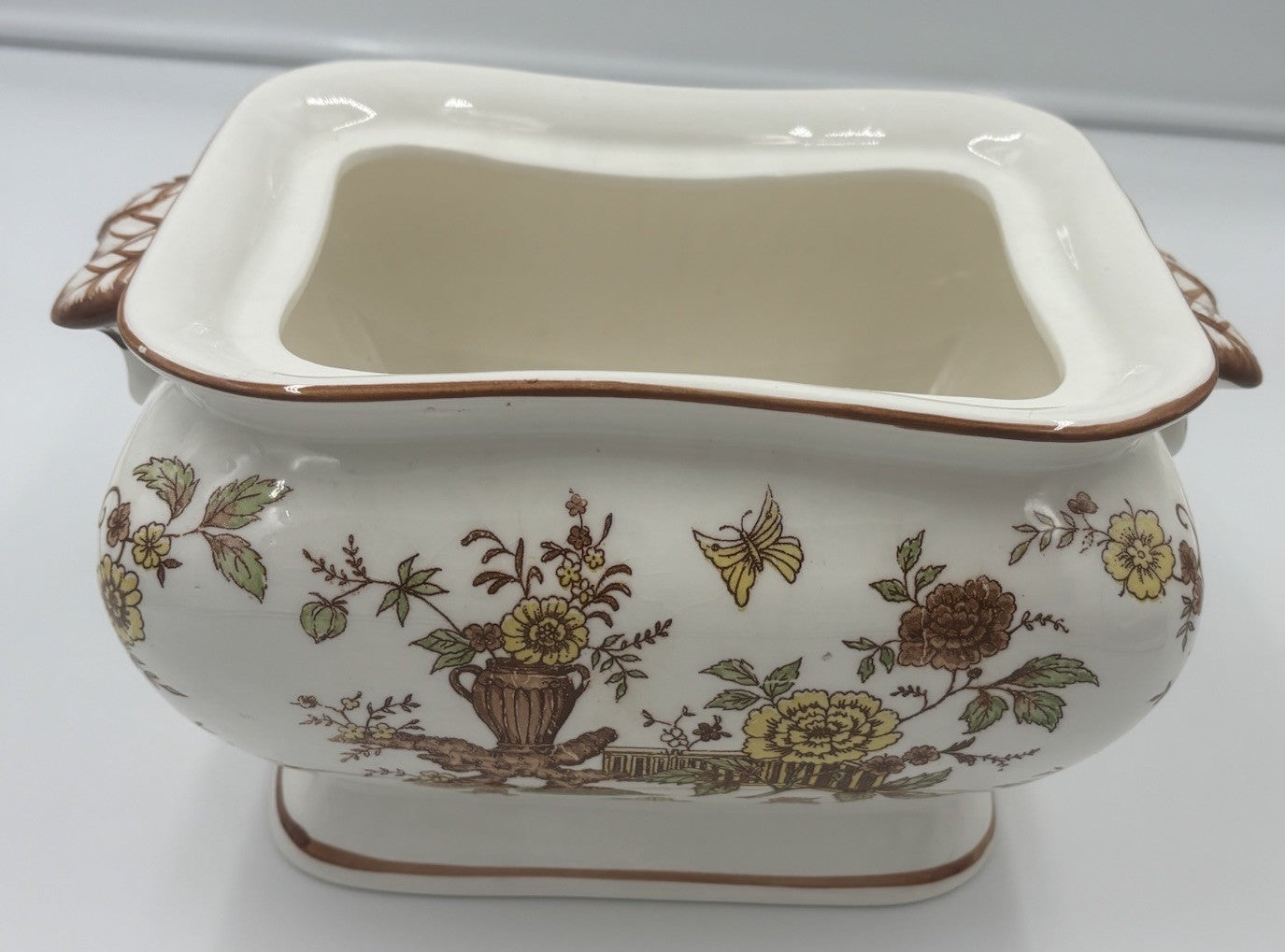 Vintage Soup Tureen Set Floral Transferware Lid Tray Ladle Ceramic