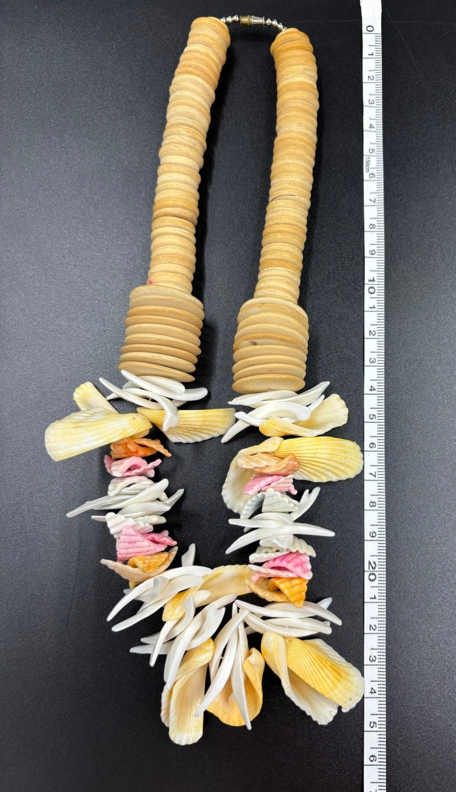Vintage 80s 90s Chunky Shell Necklace Tropical Holiday Beach Jewelry