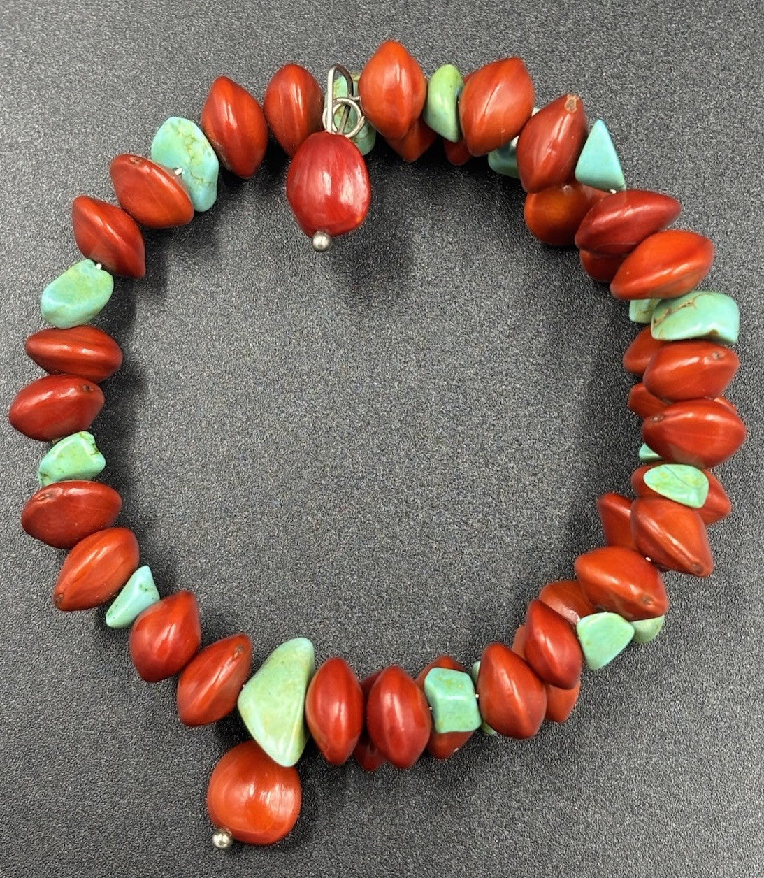 Navajo Coral & Turquoise Bead Bracelet
