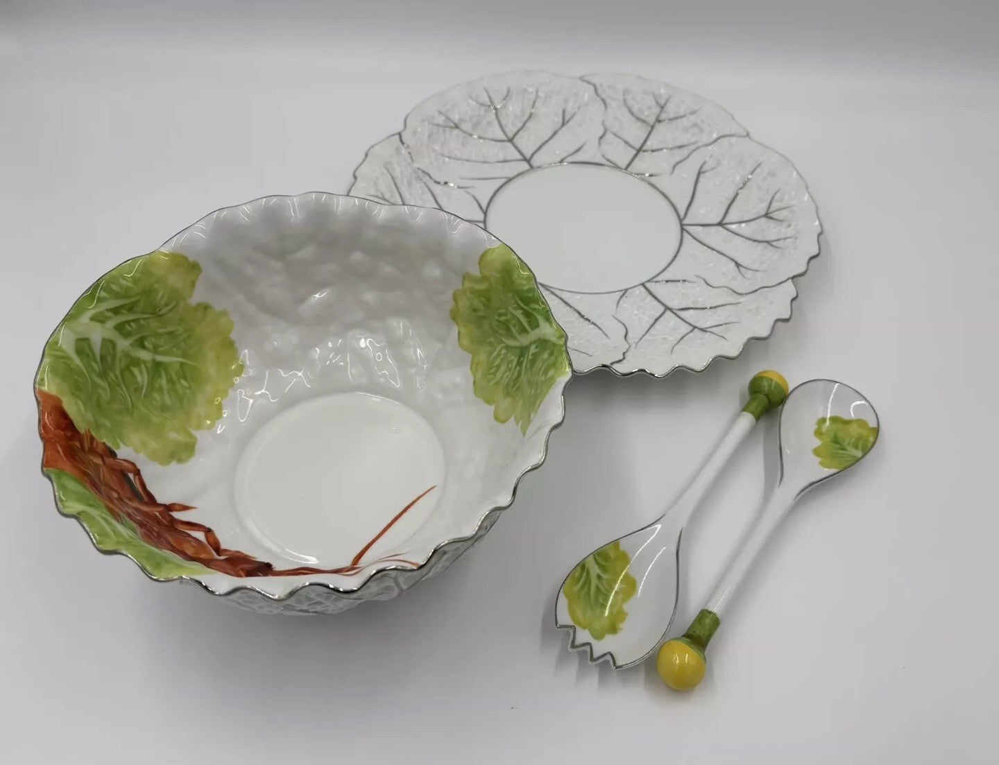 Rare Noritake Lobster Salad Bowl Set Vintage Japan Porcelain Serving Dish