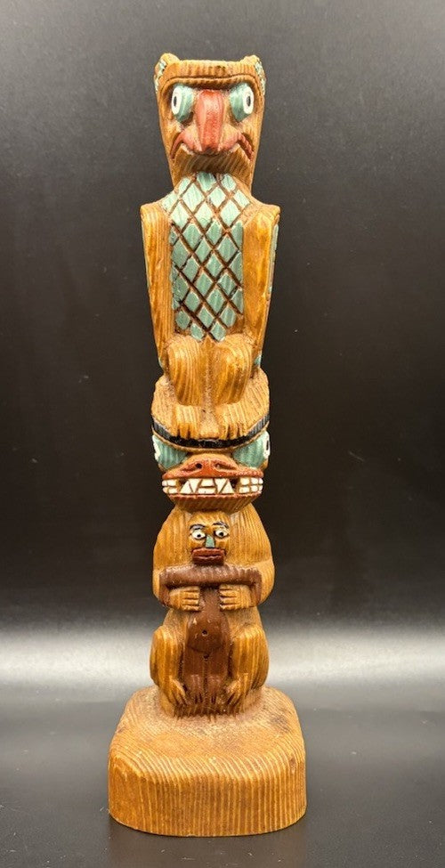 Tiki face carving detail