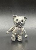 Vintage Articulated Teddy Bear Brooch Silver Tone Movable Limbs Retro Pin