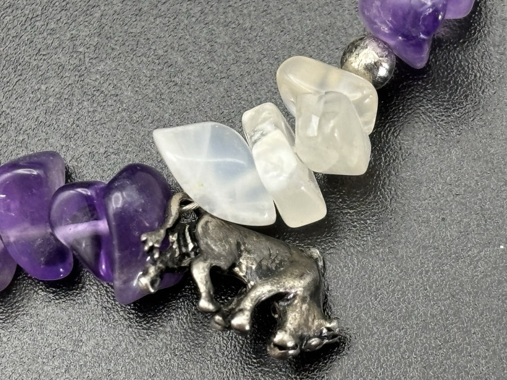 Pat 2008 Handmade Sterling Silver Amethyst Quartz Chip Bracelet