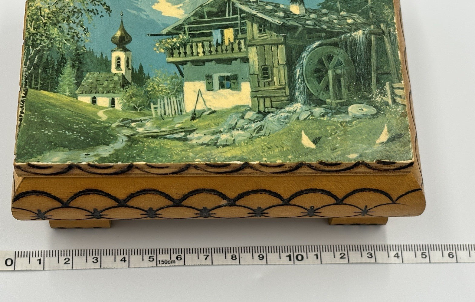 Vintage Swiss Reuge Love Story Music Jewellery Box. Signed Si.aniona.a. Wooden