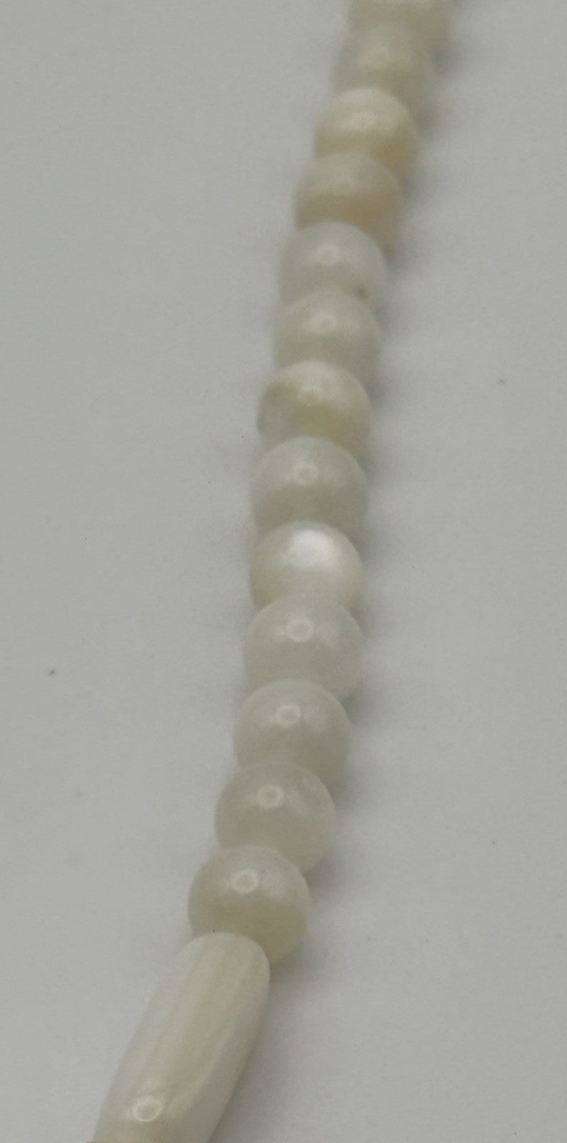 Vintage White Shell Bead Necklace & Earrings Set Natural Organic Jewelry