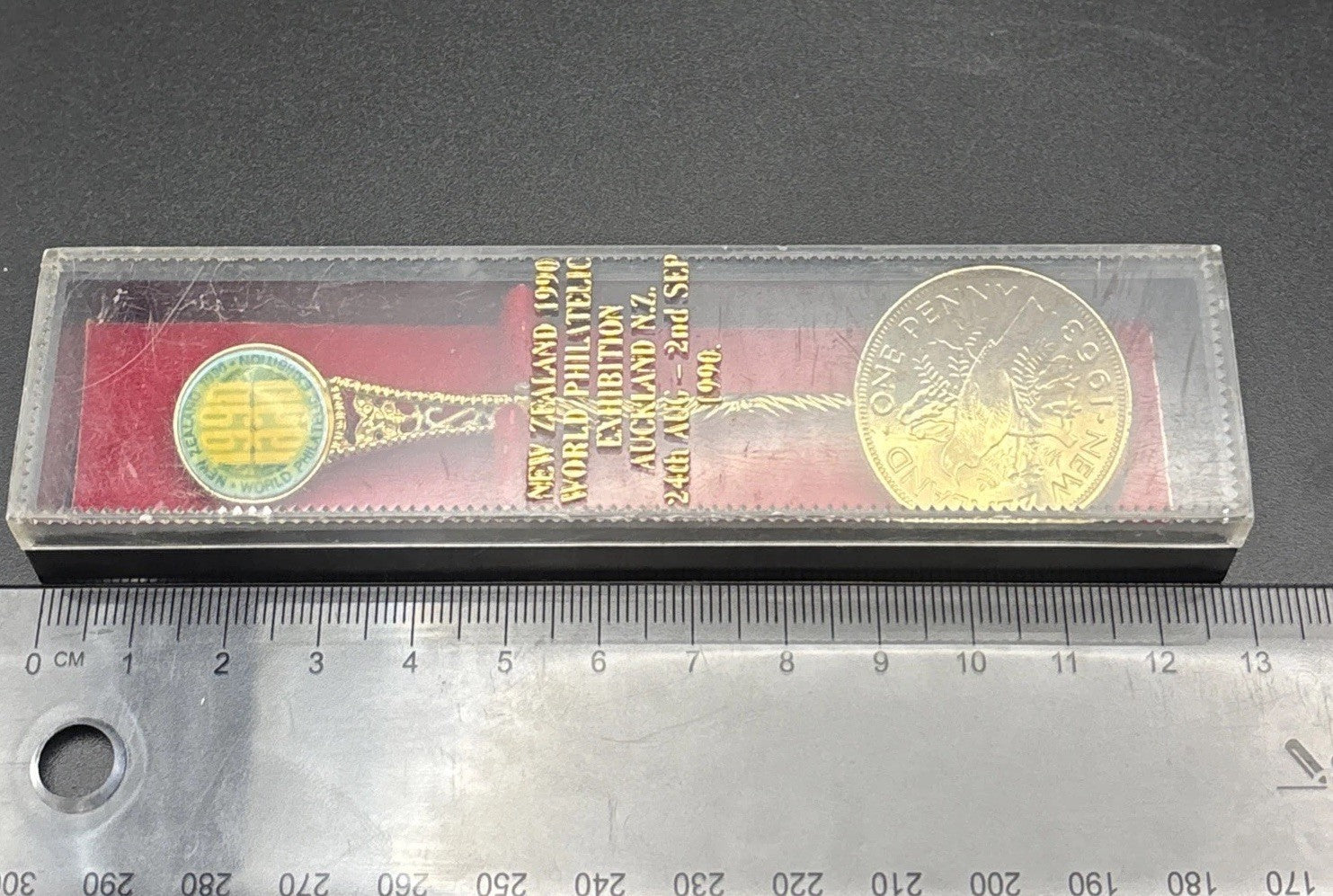 New Zealand 1990 Exhibition Coin Spoon Tui 1963 Penny Original Case