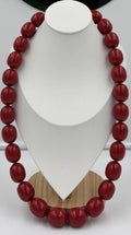 Vintage 1930s Genuine Cherry Red Bakelite Art Deco Bead Necklace