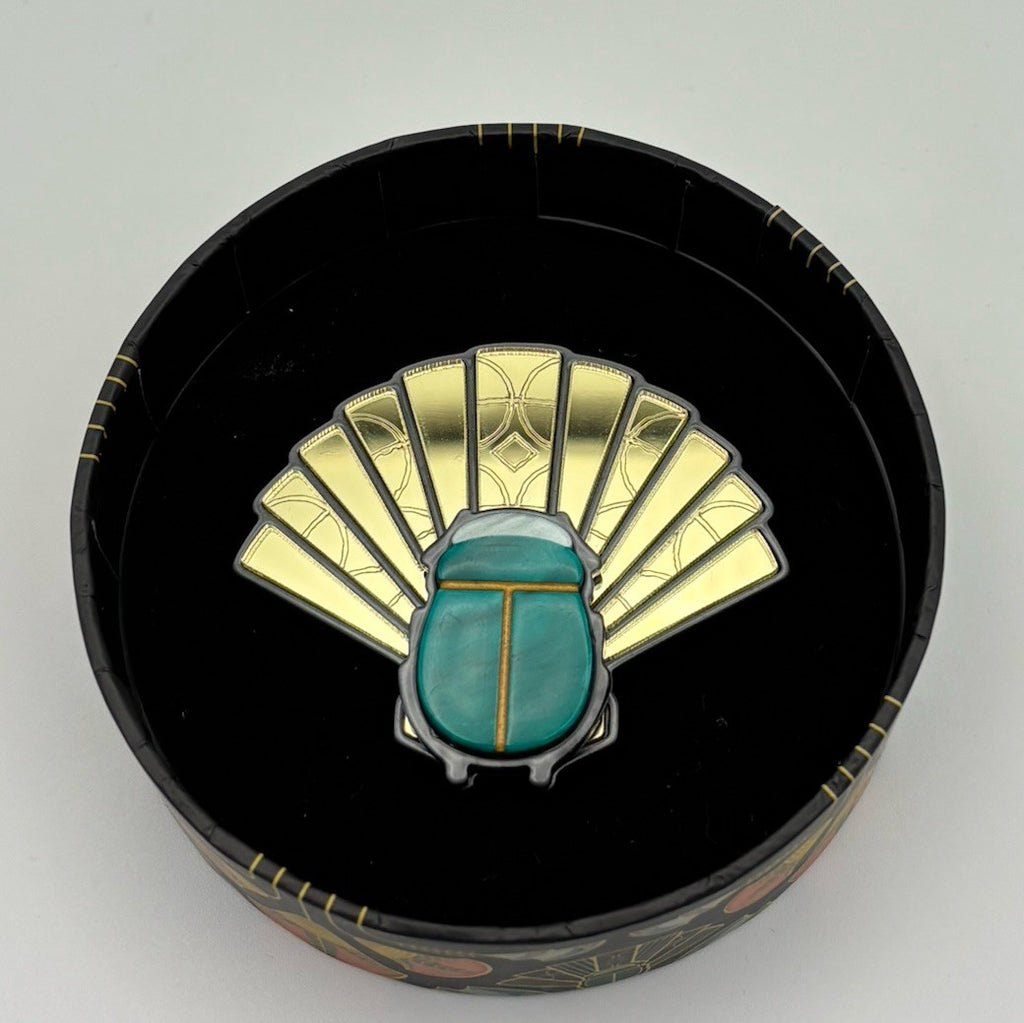 New in Box Erstwilder Brooch Egyptian Revival Scarab The Heart of Egypt 2020s