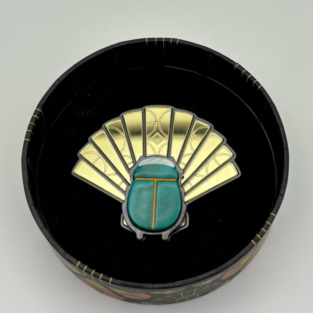 New in Box Erstwilder Brooch Egyptian Revival Scarab The Heart of Egypt 2020s