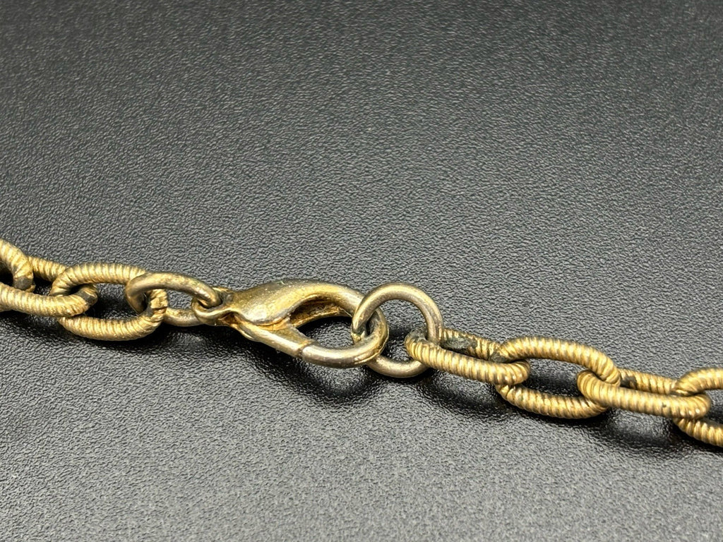 Vintage Long Gold Tone Chain Necklace Ornate Baroque Scroll Stations 92cm