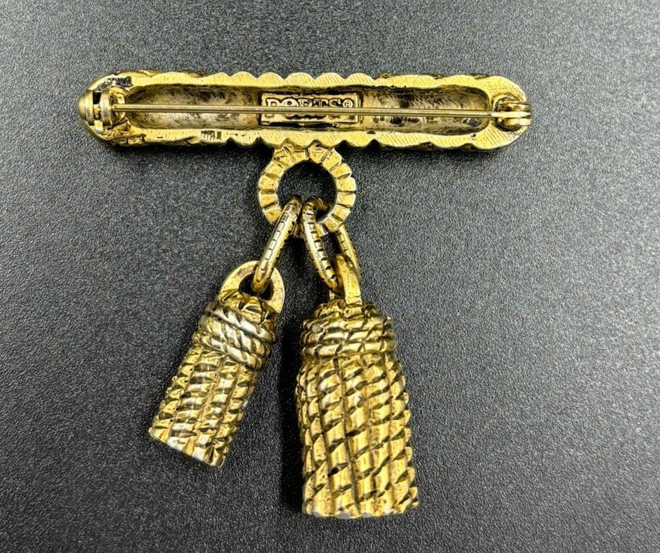 Vtg Ports Gold Tone Elegant Brooch 1960’s