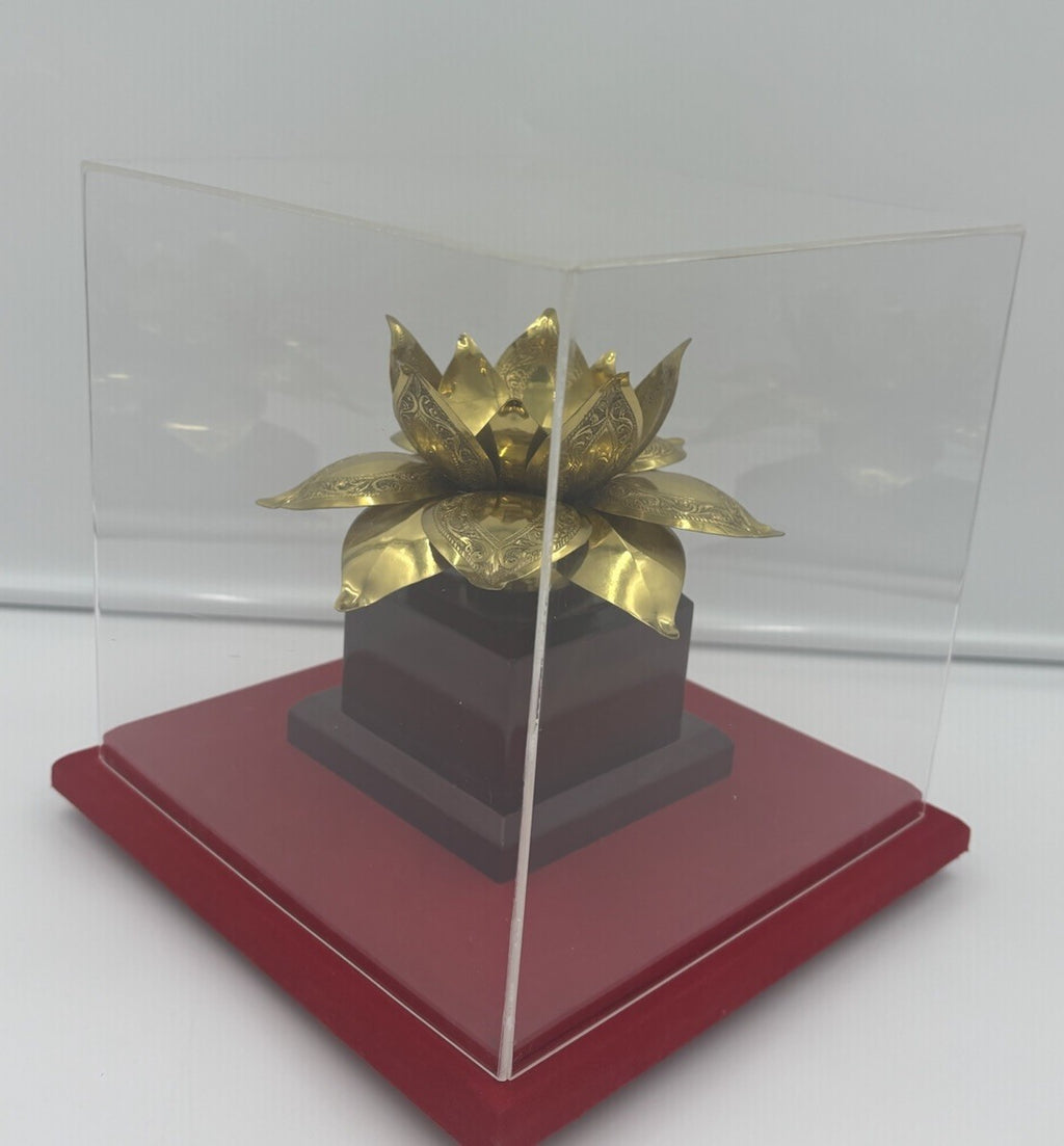 Gold Lotus Flower Buddhist Temple Altar Ornament Hindu Sri Lanka Decor