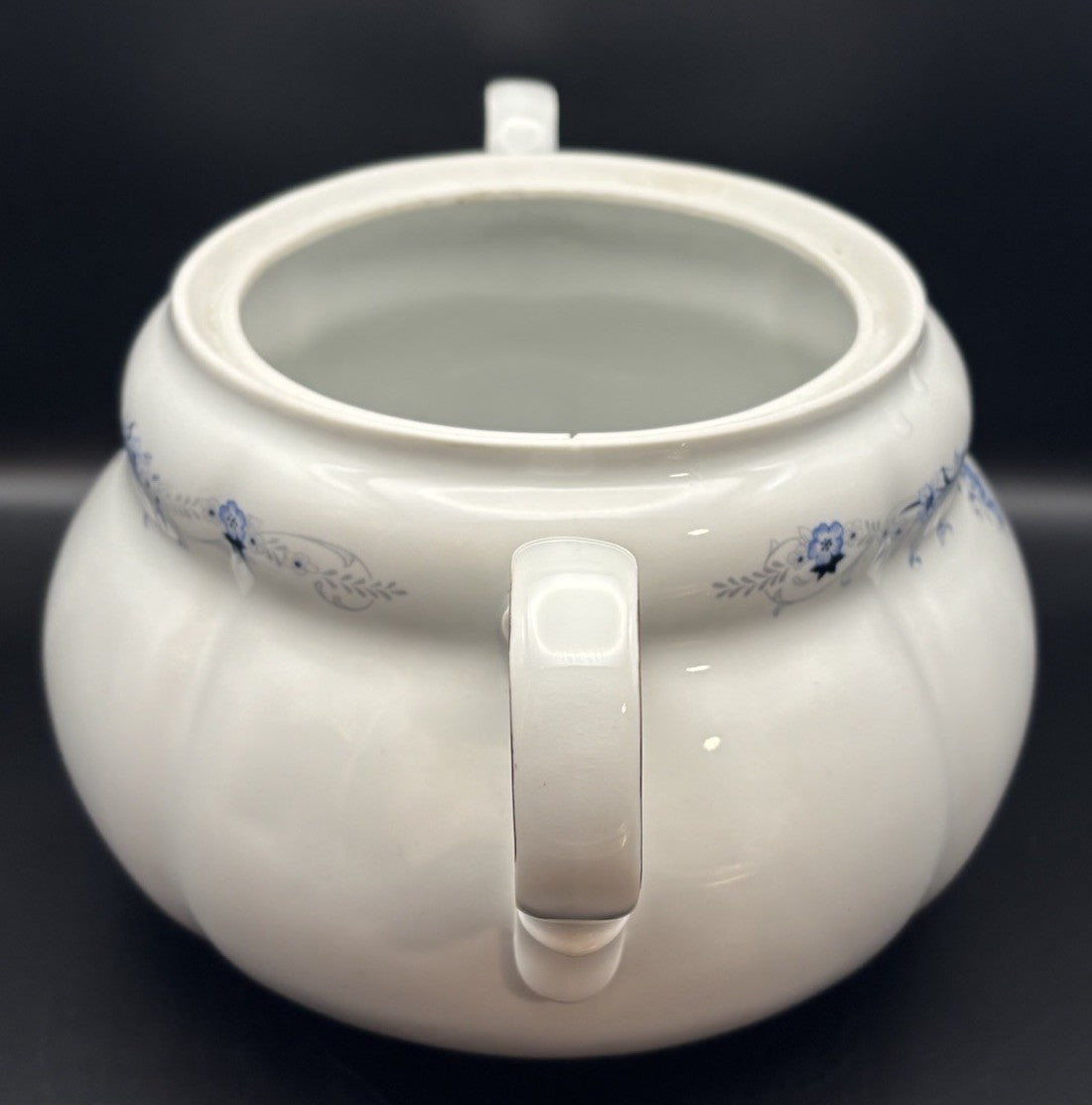 Bogucice Poland Porcelain Lidded Tureen Blue Floral Gold Gilt Rose Lid