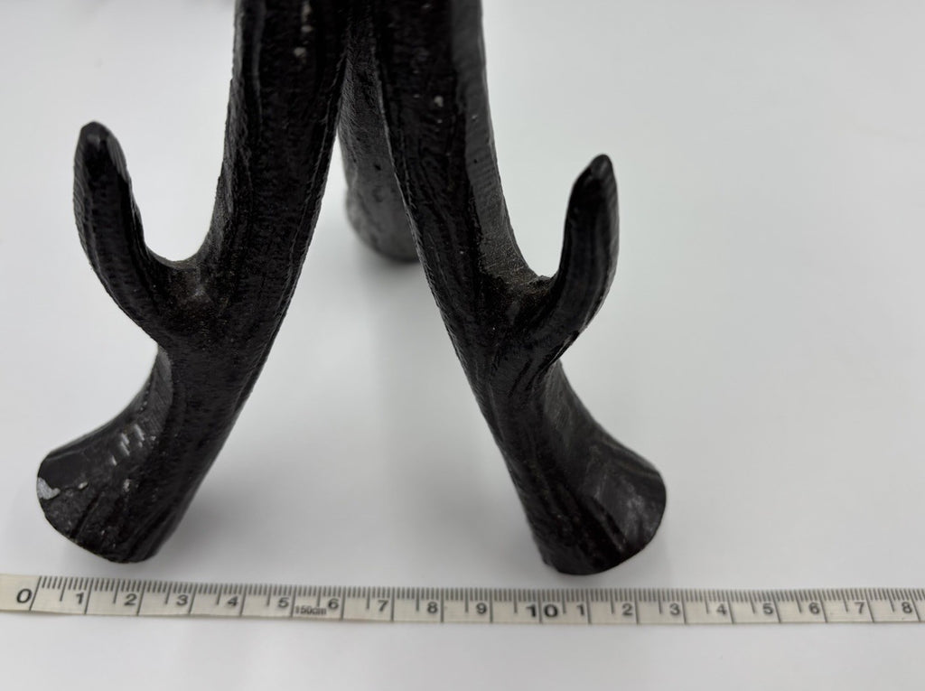 Sculptural Black Cast Aluminium Candle Holders Set Rustic Tree Branch Decor