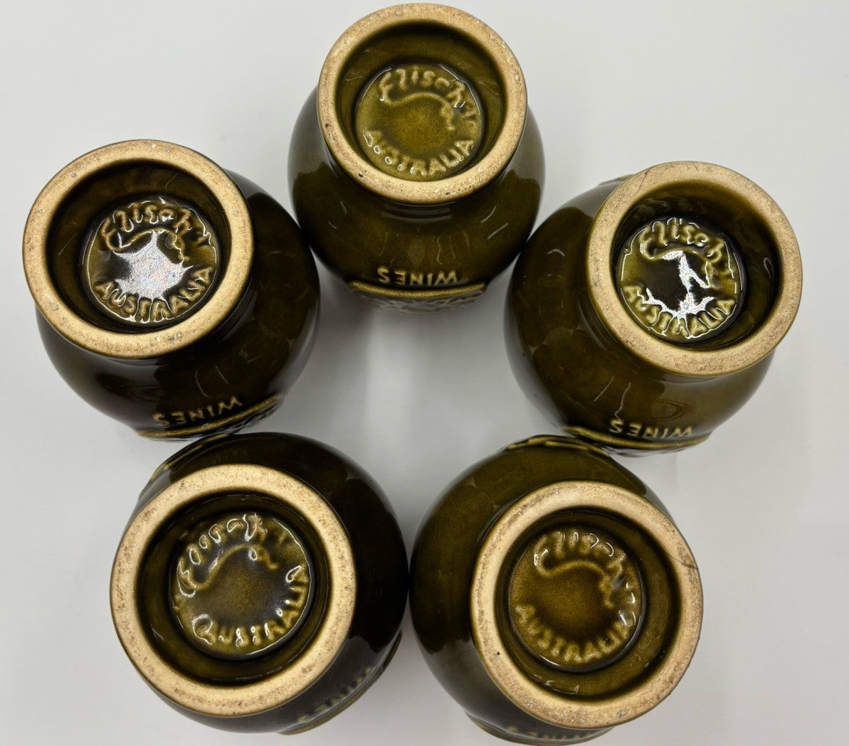 Vintage Kaiser Stuhl Wines 6pc Stoneware Set Carafe 5 Goblets Barossa Australia