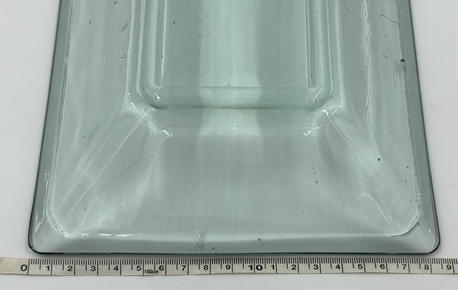 Vintage Heavy Italian Style Art Glass Centrepiece Bowl Tray Green Tint