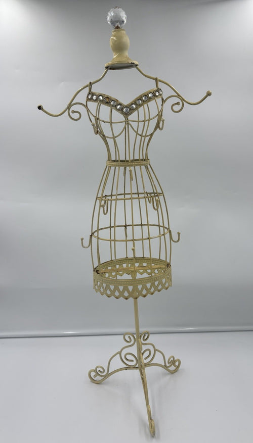 Large 61cm metal dress form jewellery stand, shabby chic mannequin