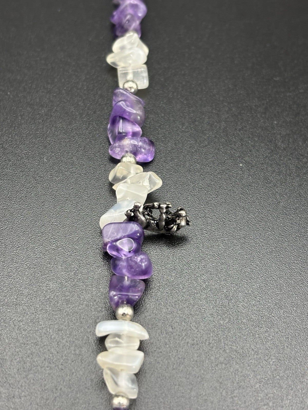 Pat 2008 Handmade Sterling Silver Amethyst Quartz Chip Bracelet