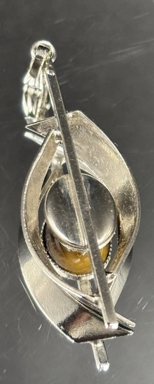 Golden Tiger Eye Silver Tone Pendant