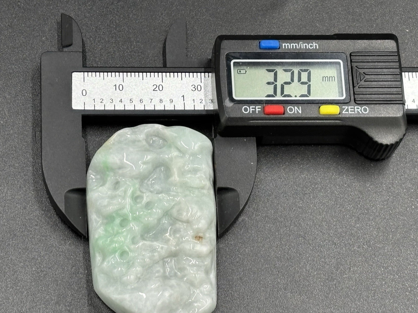 Natural Jadeite Jade Pendant Translucent Apple Green Landscape Carving 43g