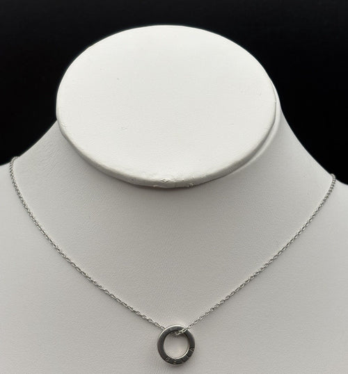 Bella MYJS 925 Sterling Silver Circle Pendant Necklace Minimalist Ring