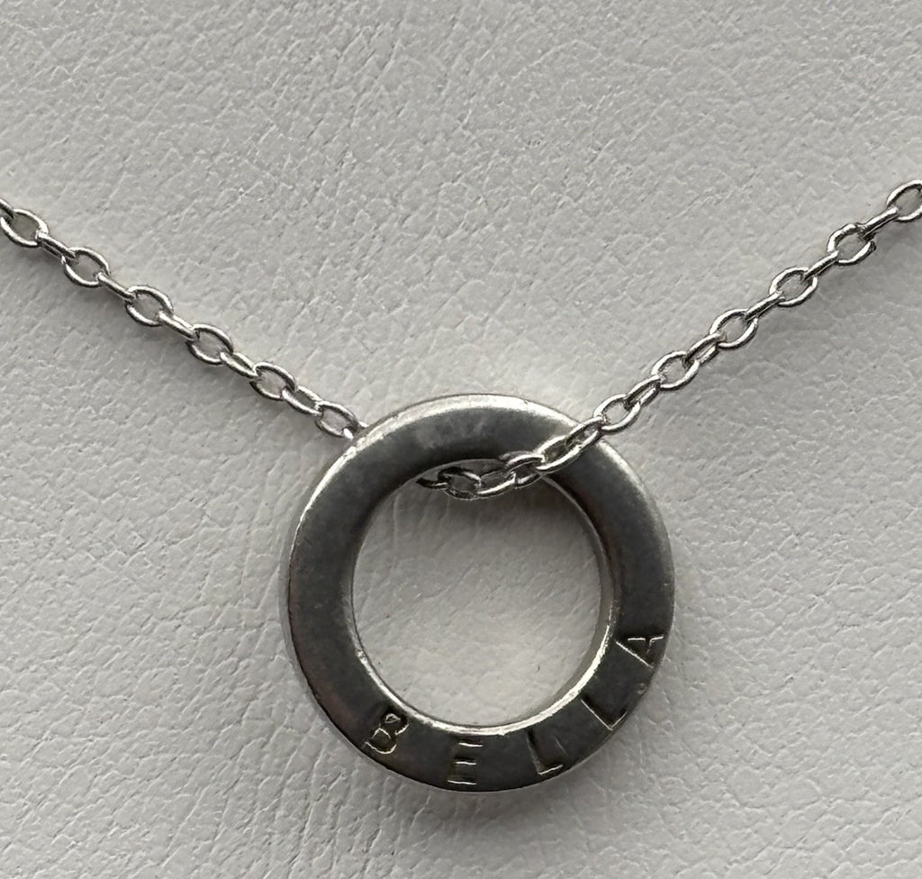 Bella MYJS 925 Sterling Silver Circle Pendant Necklace Minimalist Ring