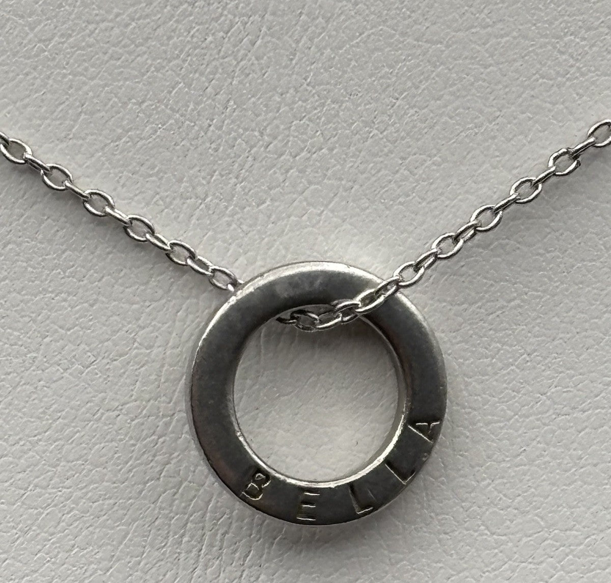 Bella MYJS 925 Sterling Silver Circle Pendant Necklace Minimalist Ring