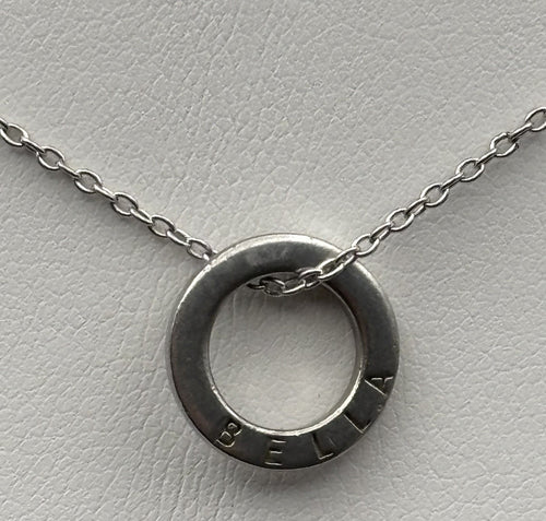 Bella MYJS 925 sterling silver circle pendant necklace minimalist ring modern