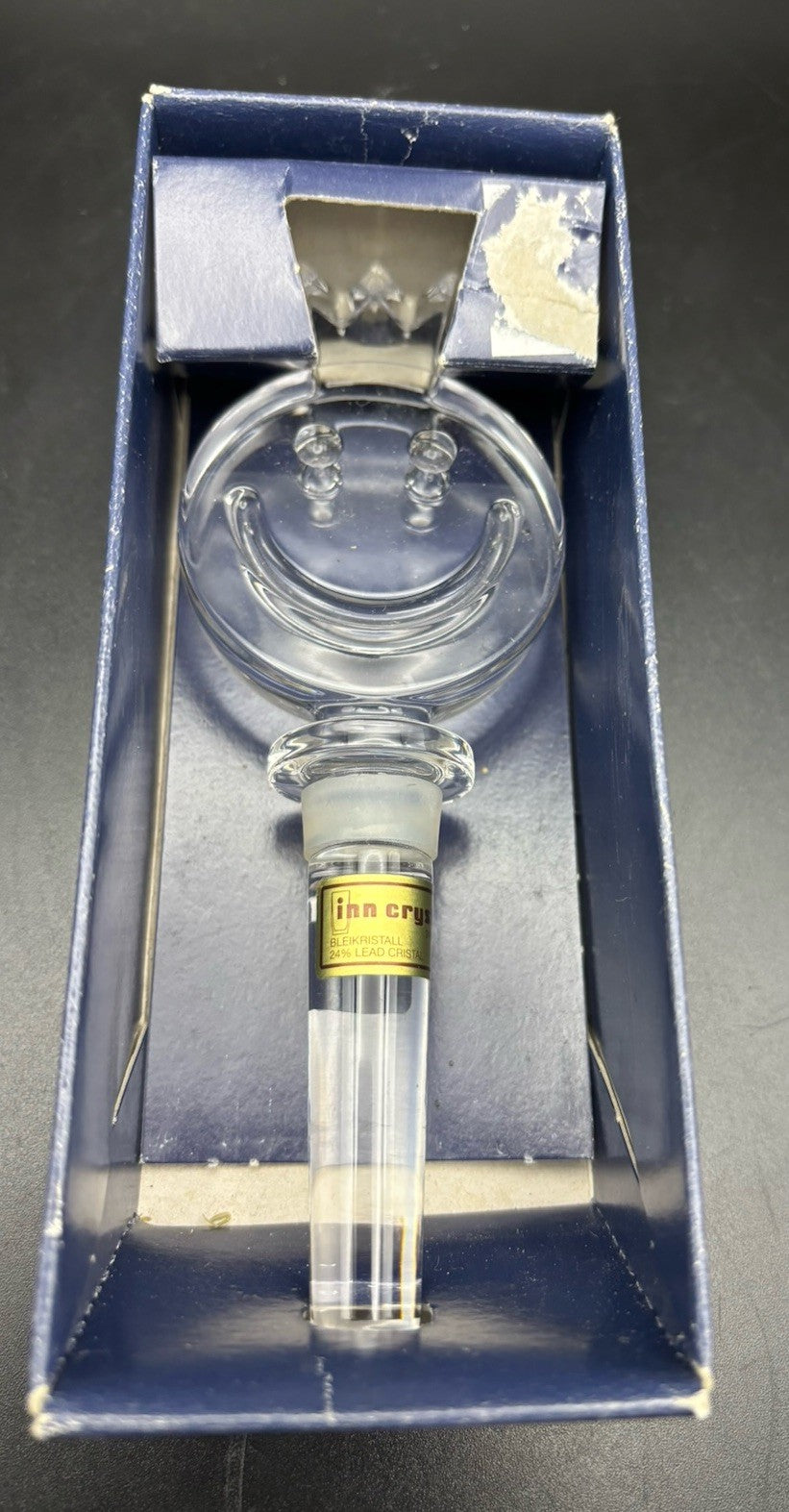 Vintage Inn Crystal 24% Lead Crystal Bottle Stopper Austria Boxed Barware