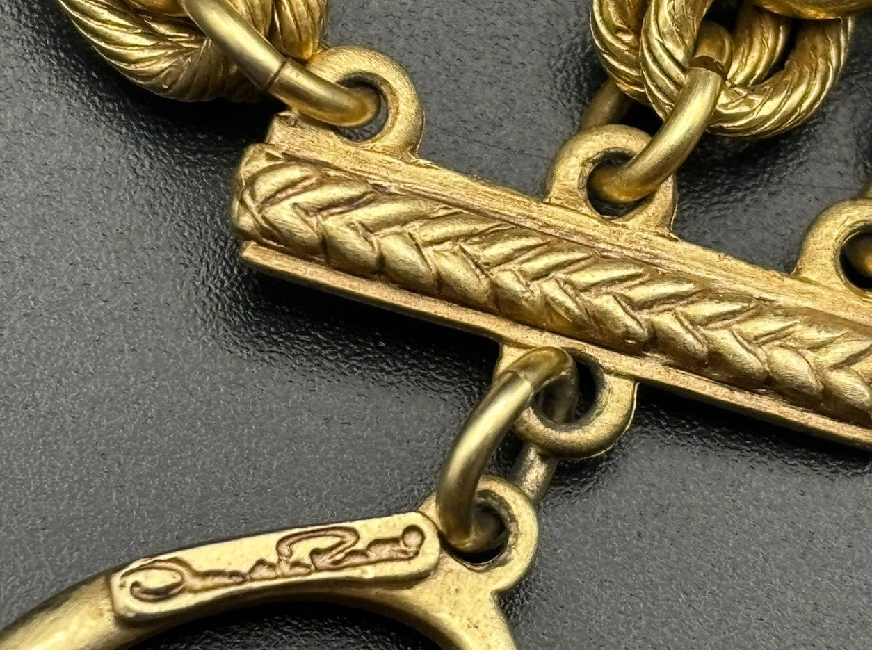 Rare Vintage Oscar De La Renta Multi Chain Bracelet Gold Tone Runway Statement