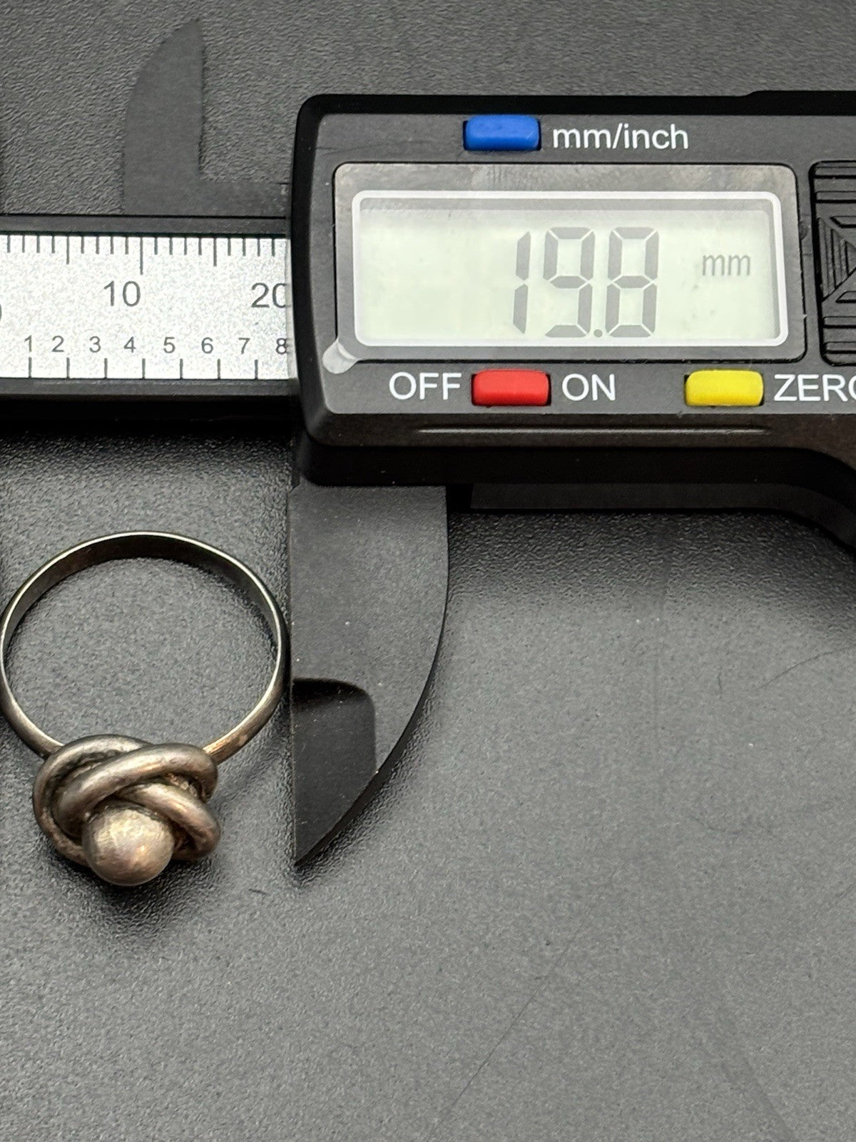 Vintage Scandinavian Modernist Style Sterling Silver Knot Ring Size 6.5