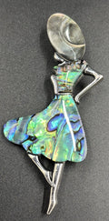Natural abalone shell dancing girl womens brooch fashion elegant