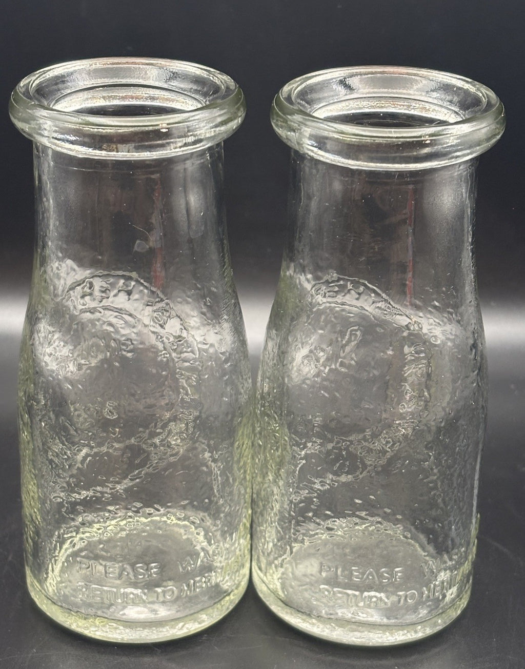 Vintage Style Glass Milk Bottles Derby Heritage Co Since 1810 Pair