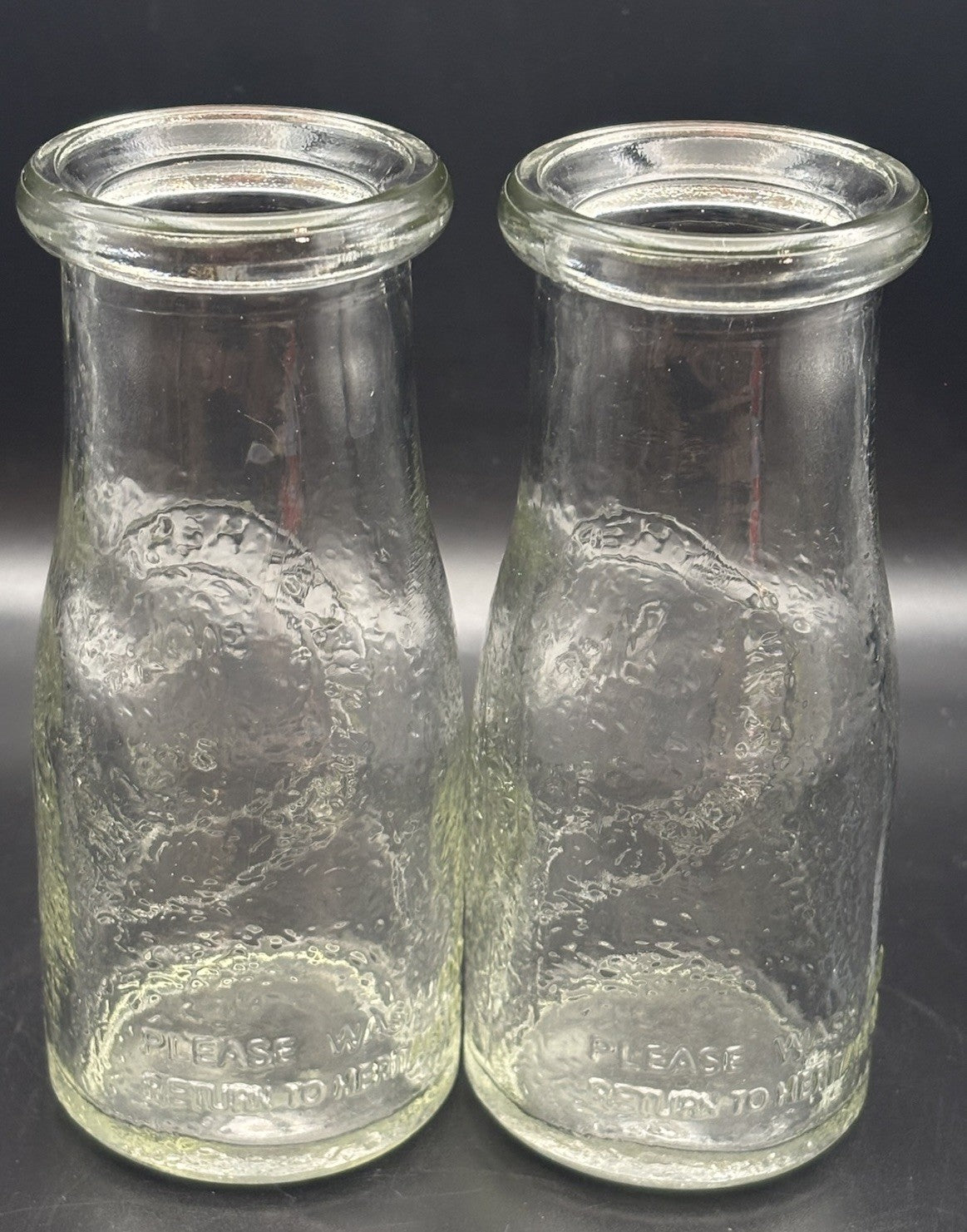 Vintage Style Glass Milk Bottles Derby Heritage Co Since 1810 Pair