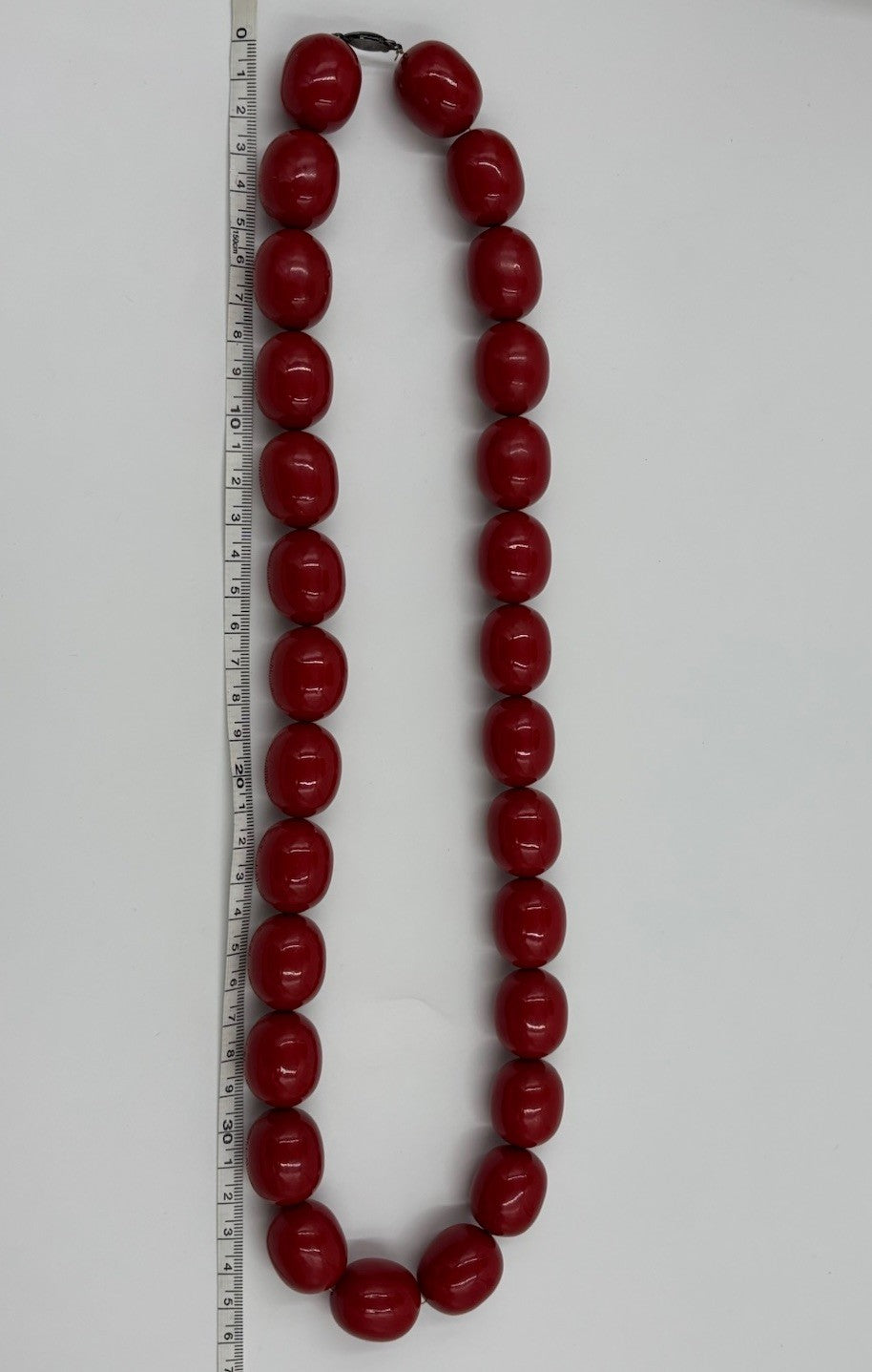 Vintage 1930s Genuine Cherry Red Bakelite Art Deco Bead Necklace