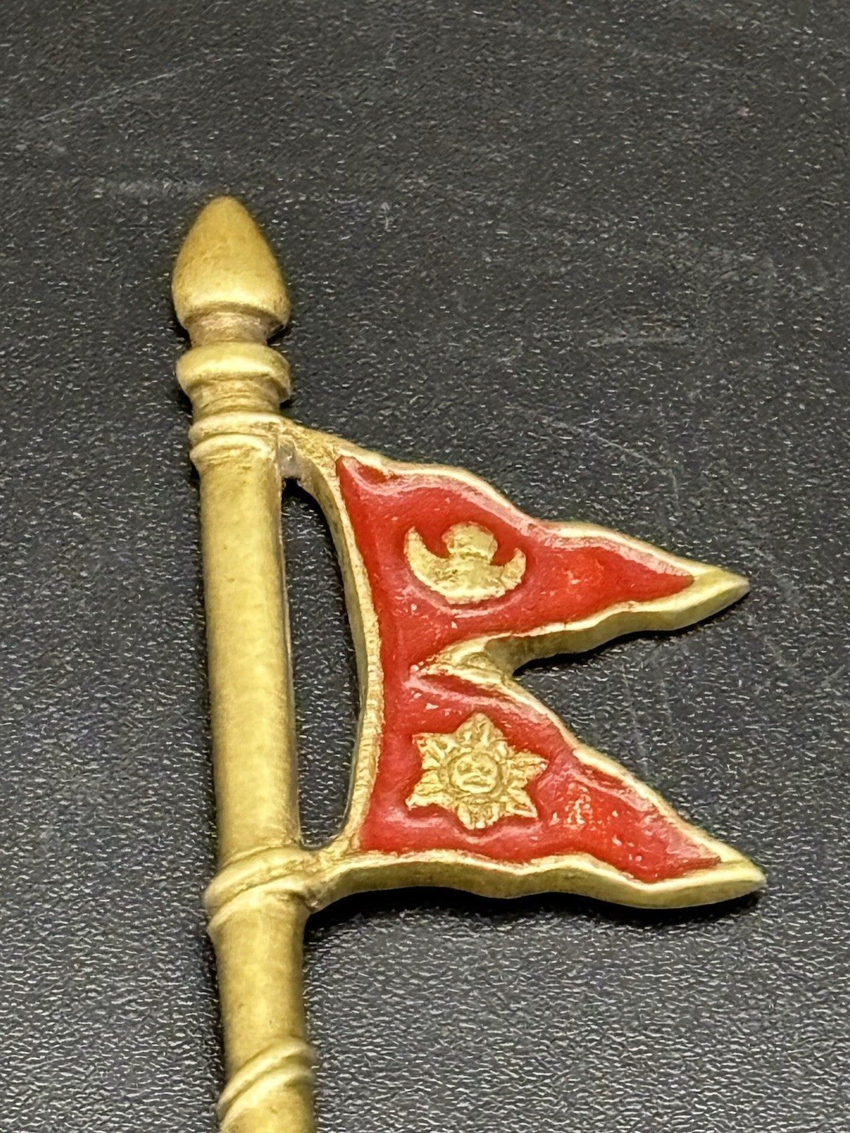 Vintage Brass Spoon Enamel Handle Decorative Collectible Souvenir Spoon