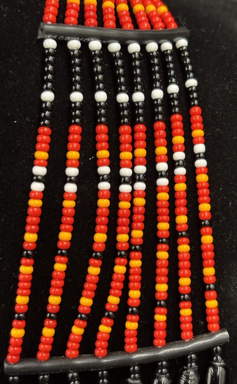 Large Vintage Handmade African Tribal Beaded Ceremonial Collar Necklace