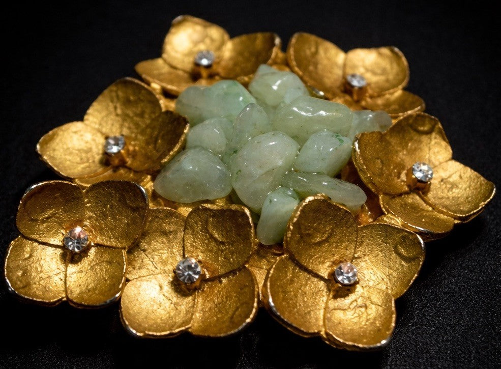 CHANEL Camellia Brooch Pendant Gripoix Glass 1980s Couture Rare