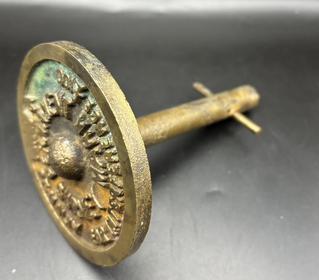 Vintage Cattle Branding Iron Head Brass “Permanent Mark” £100 Penalty