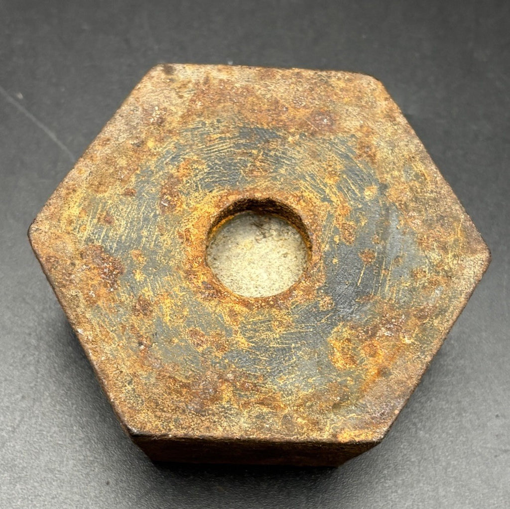 Vintage Cast Iron 500g Scale Weight Hex Industrial Calibration