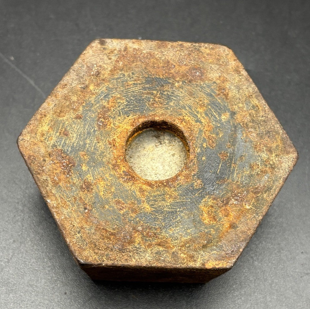 Vintage Cast Iron 500g Scale Weight Hex Industrial Calibration