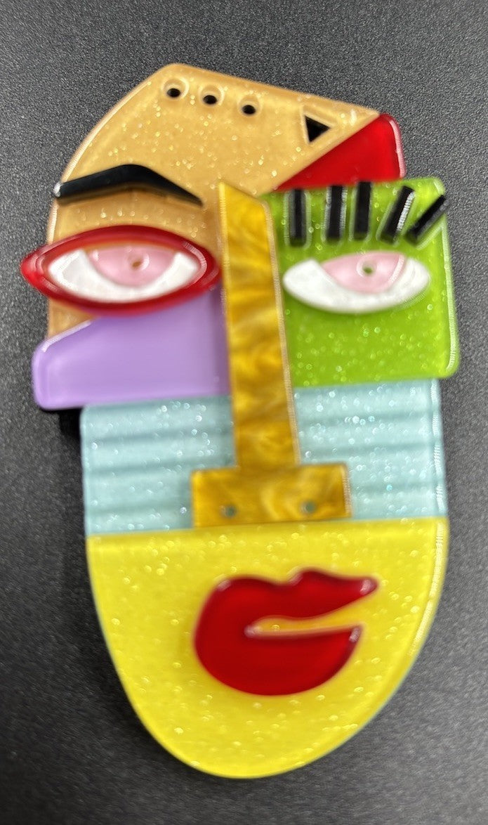 Unique Pablo Picasso's Art Inspired Pin Brooch.