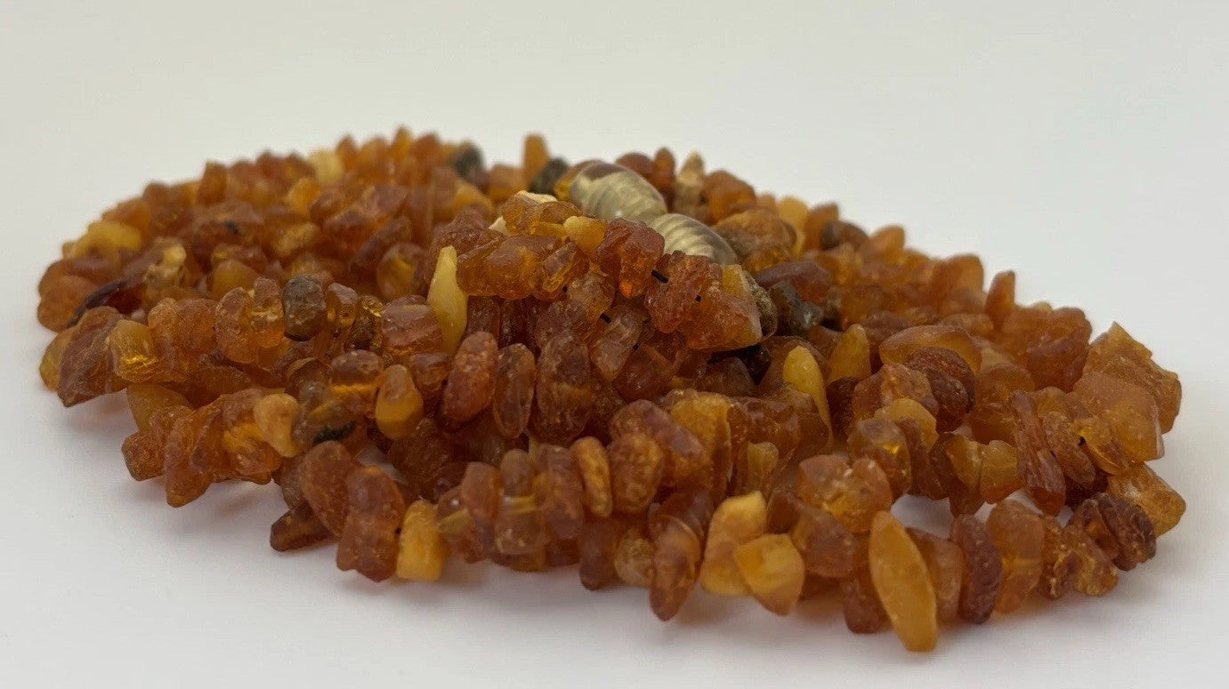 Vintage Baltic Amber Necklace Cognac Nugget Beads Double Strand