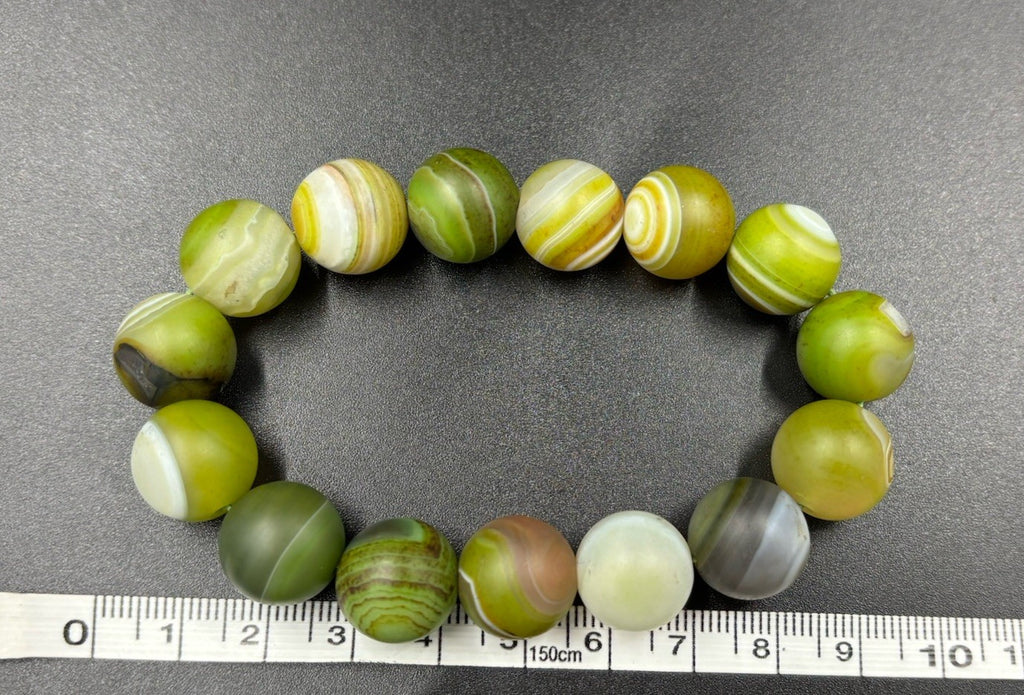 Rare China Inner Mongolia Gobi Eye Agate Bead Stretch Bracelet