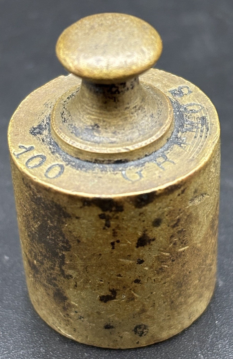 Vintage 100 Gramos Brass Calibration Weight Scale Balance Test Weight