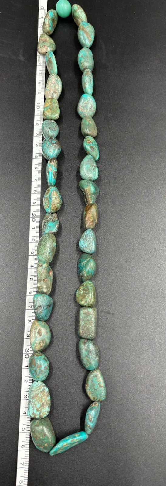 Large Vintage Natural Turquoise Nugget Necklace Chunky Blue Green Gemstones