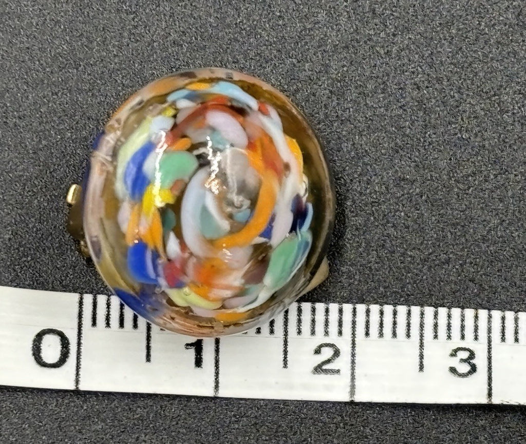 Vintage Murano Glass Clip On Earrings Blown Art Glass